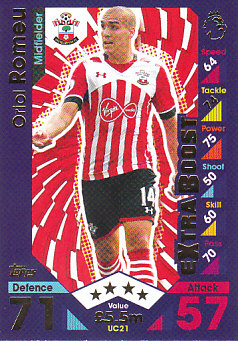 Oriol Romeu Southampton 2016/17 Topps Match Attax Extra Update Card #UC21